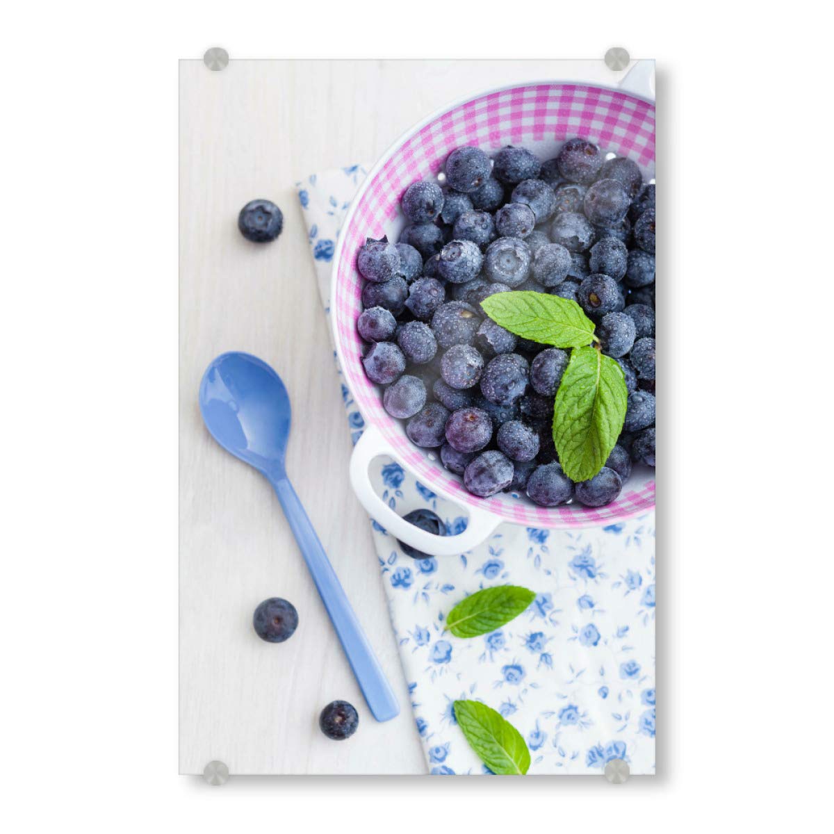 artboxONE Acrylglasbild 150x100 cm Rock The Kitchen Blueberry Bowl - Bild Blaubeeren Blaubeeren Obst