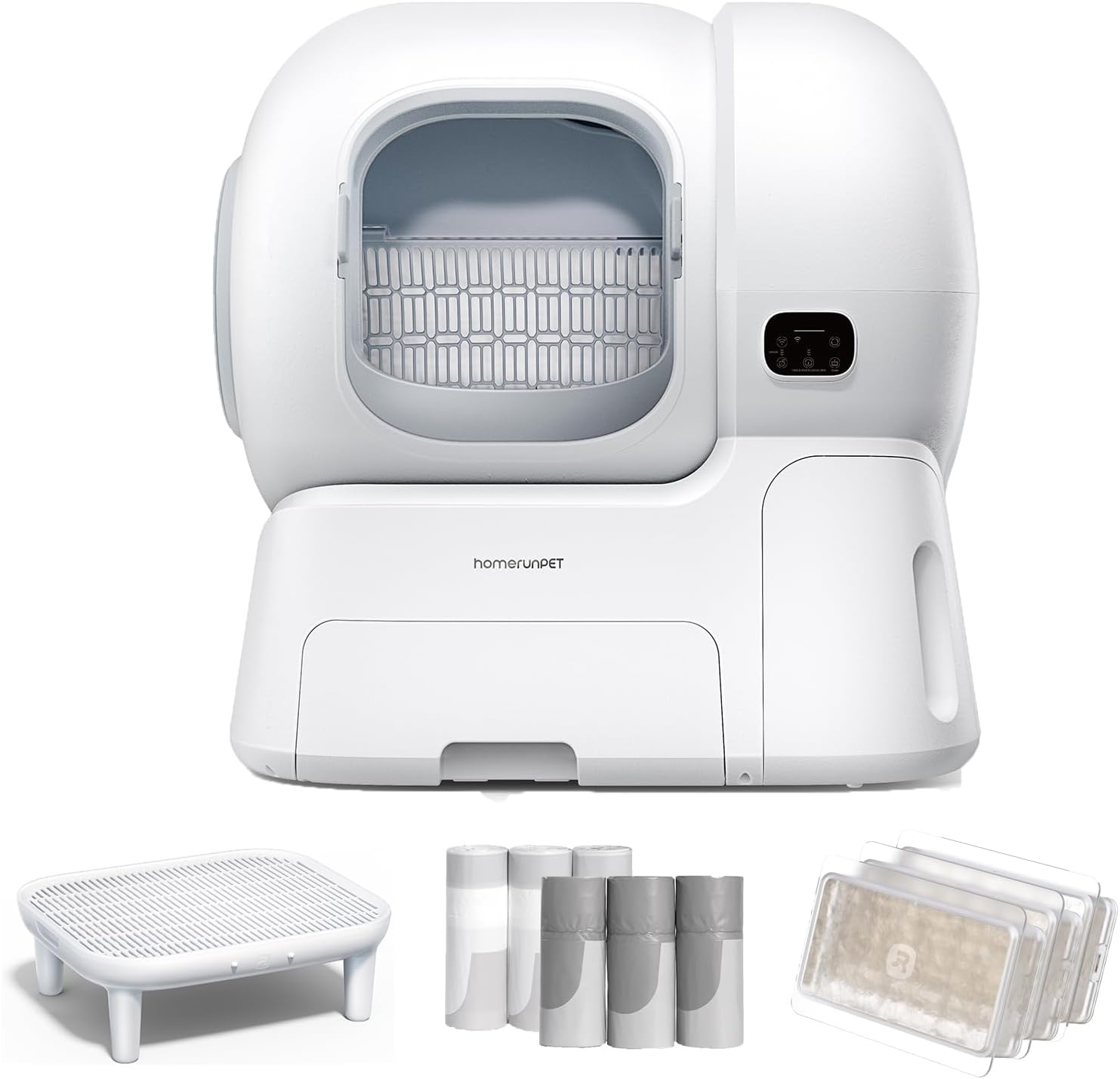 Homerunpet Self Cleaning Litter Box Set - 106L Ultra Large Automatic Cat Litter Box with Physical Anti-Pinch Safety, Auto Refill & One-Click Litter Replacement, App Control for Multi-Cat Homes