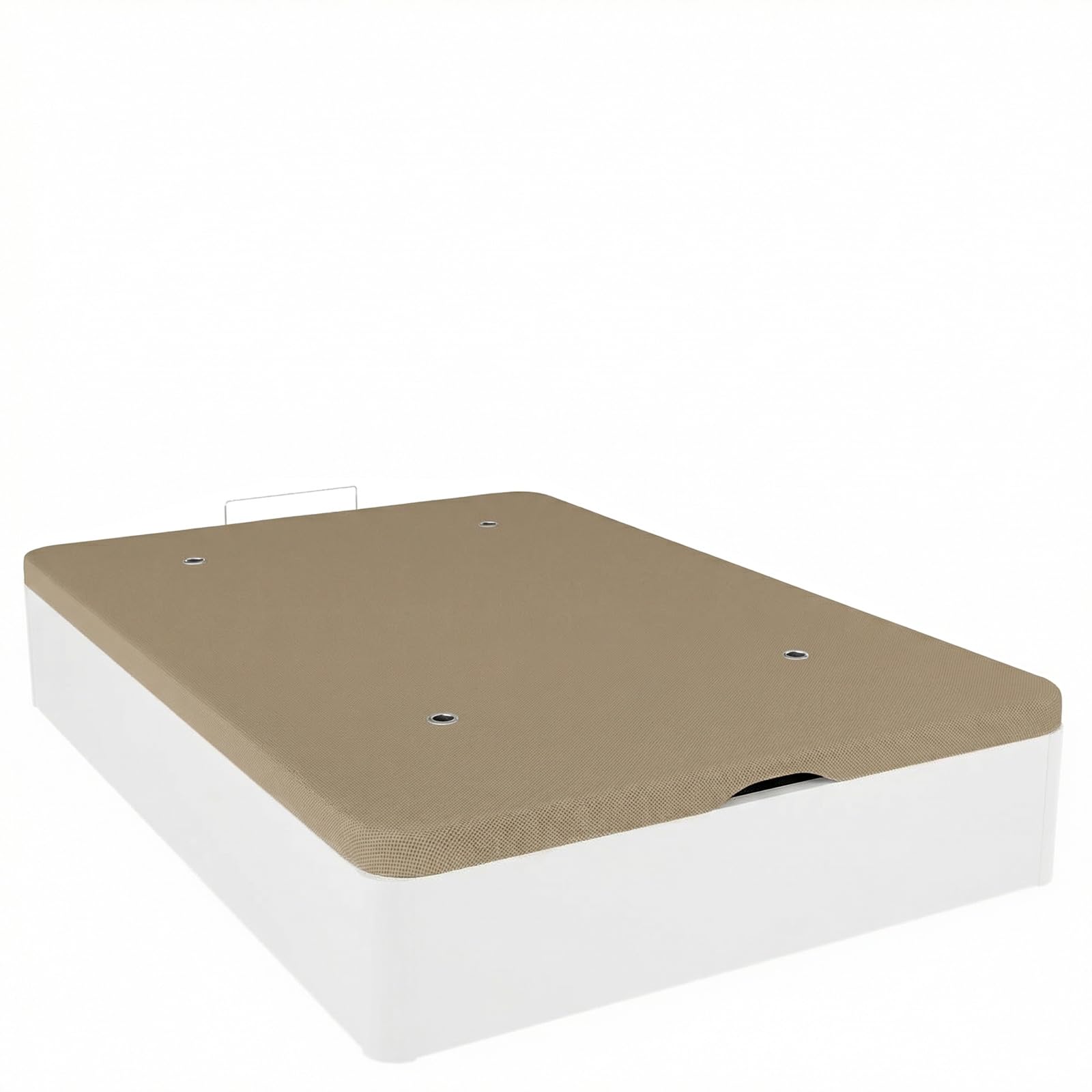 Somnia Descanso - Canapé Abatible 135x190 cm Blanco con Gran Capacidad, Base Reforzada de Alta Resistencia, Tapa Transpirable 3D y Subida a Domicilio Incluida