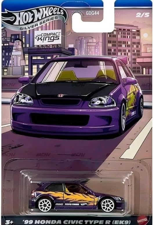 Hot Wheels Silver Series '99 Honda Civic Type R (EK9) [Purple] Compact Kings 2/5, 1:64 Scale Diecast Toy Vehicle