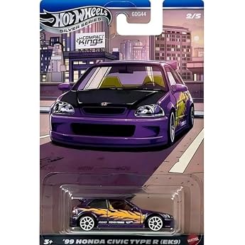 Hot Wheels Silver Series '99 Honda Civic Type R EK9 [Purple] Compact Kings 2/5 164 Scale Diecast Toy Vehicle