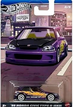Hot Wheels Silver Series 99 Honda Civic Type R EK9 [Purple] Compact Kings 2/5, 164 Scale Diecast Toy Vehicle