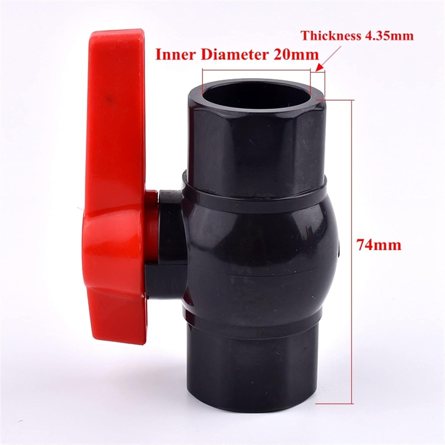 I.D 20~110mm UPVC Pipe Ball Valves Aquarium Fish Tank Drainage Composite Socket Joint Water Pipe Valve 1Pcs(Inner dia 20mm)