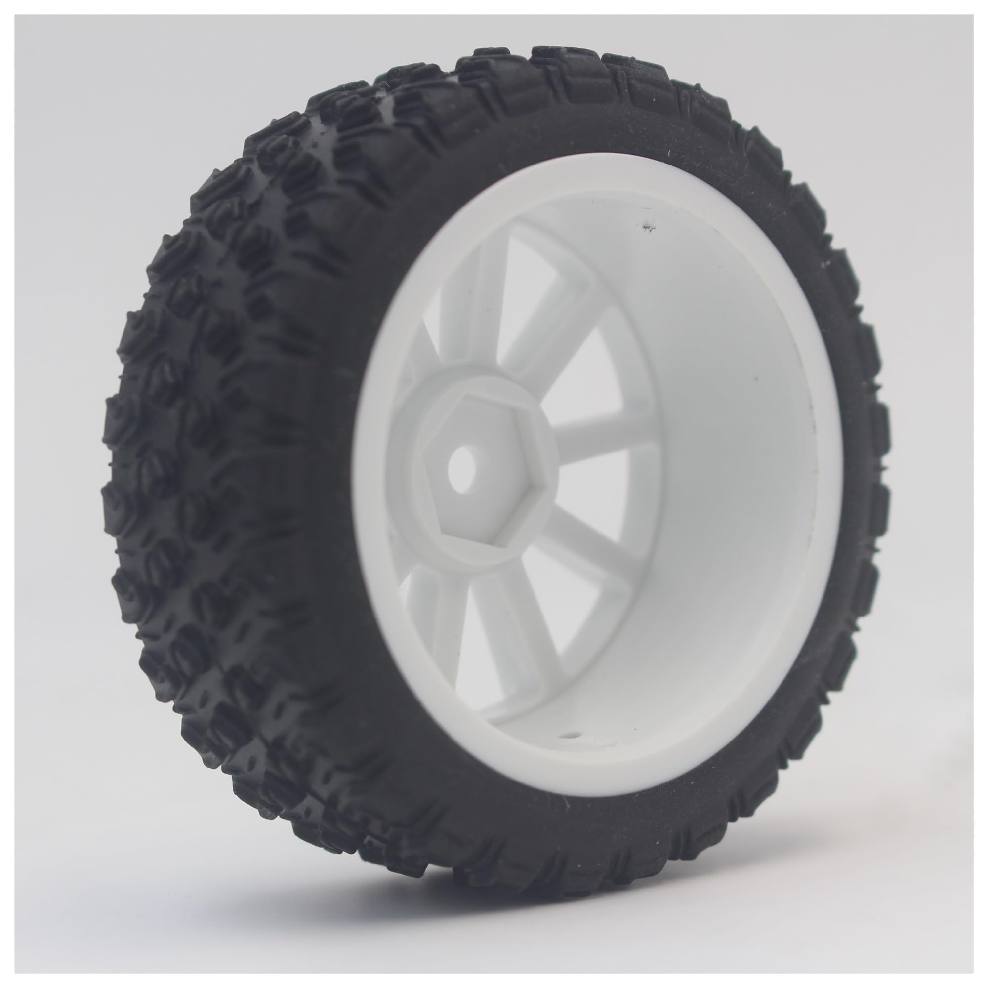 Rc Tire Jante pour 1:10 pour Rallye pour Touring 1/16 pour Buggy 4 Pièces pour 1/10 pour Pneus for Rallye Pneu Jante W10S1 (Matériau Blanc) 0 Mm Décalage Convient