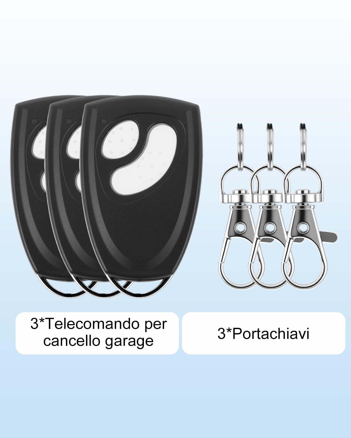 Lot de 3 télécommandes de rechange pour émetteur manuel Rademacher compatible avec HOMEPILOT pour motorisation de porte de garage Classic & Premium Smart, 433,9 MHz, 2 canaux, compatible avec