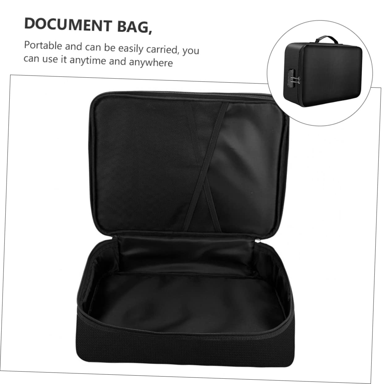 GALPADA Borsa Porta Documenti Ignifuga e Fibra di Silicone Zip, Grande Capacità, Portatile per Ufficio e Casa
