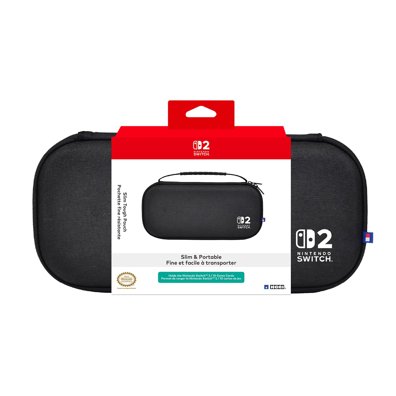 Hori Slim Tough Pouch Black for Nintendo Switch 2 - Officially Licensed by Nintendo