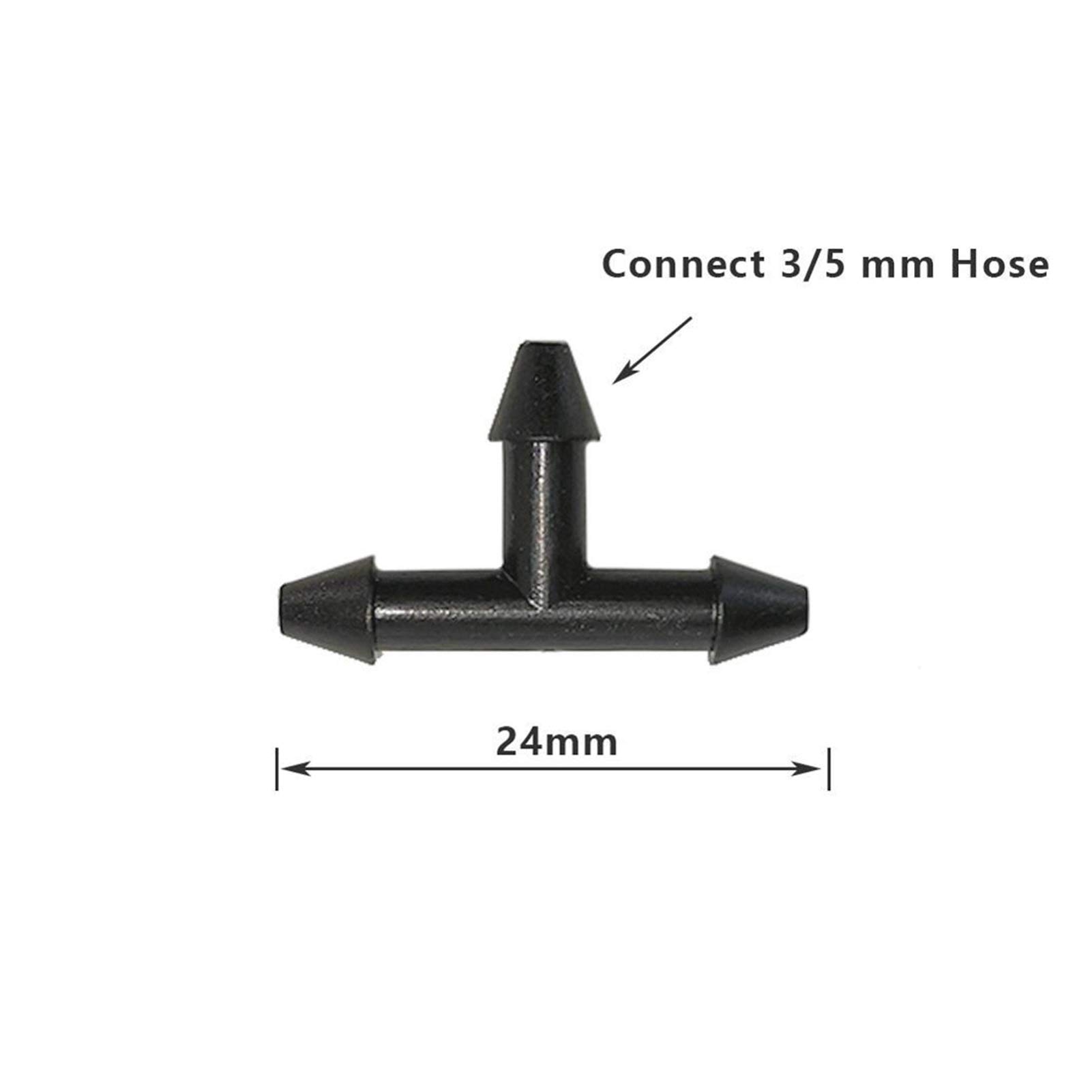 Adaptador de Acoplamiento para Manguera, 500 Piezas de Adaptador de tubería de Agua con Junta en T de púas de 3/5 mm, tubería de riego for Invernadero, Sistema de riego por Goteo de jardín.