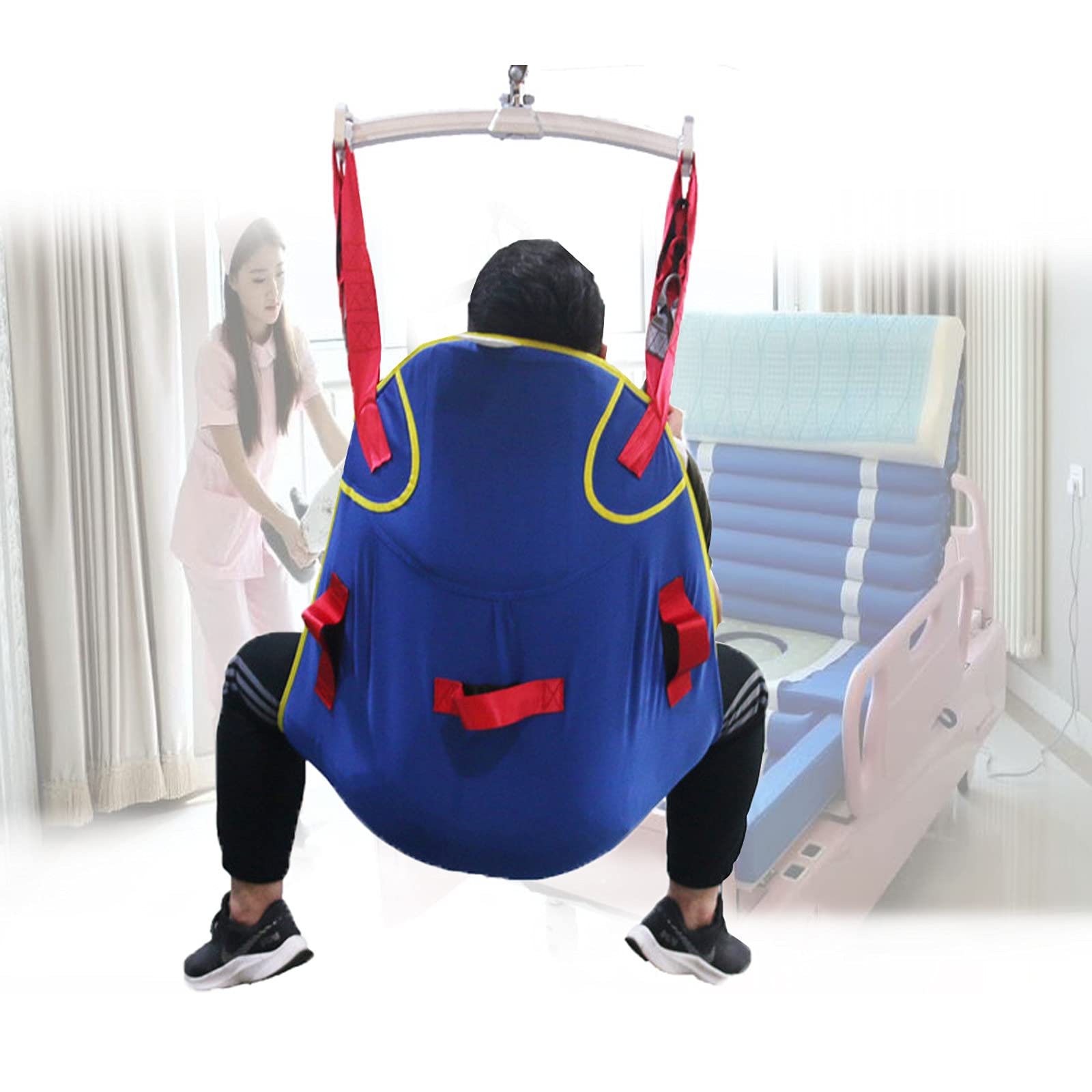 ArnéS ElevacióN Paciente Cuerpo Completo,GrúA de Paciente,Eslinga de ElevacióN con Altura Ajustable para EnfermeríA, Anciano,Discapacitado,Carga MáXima 230 Kg