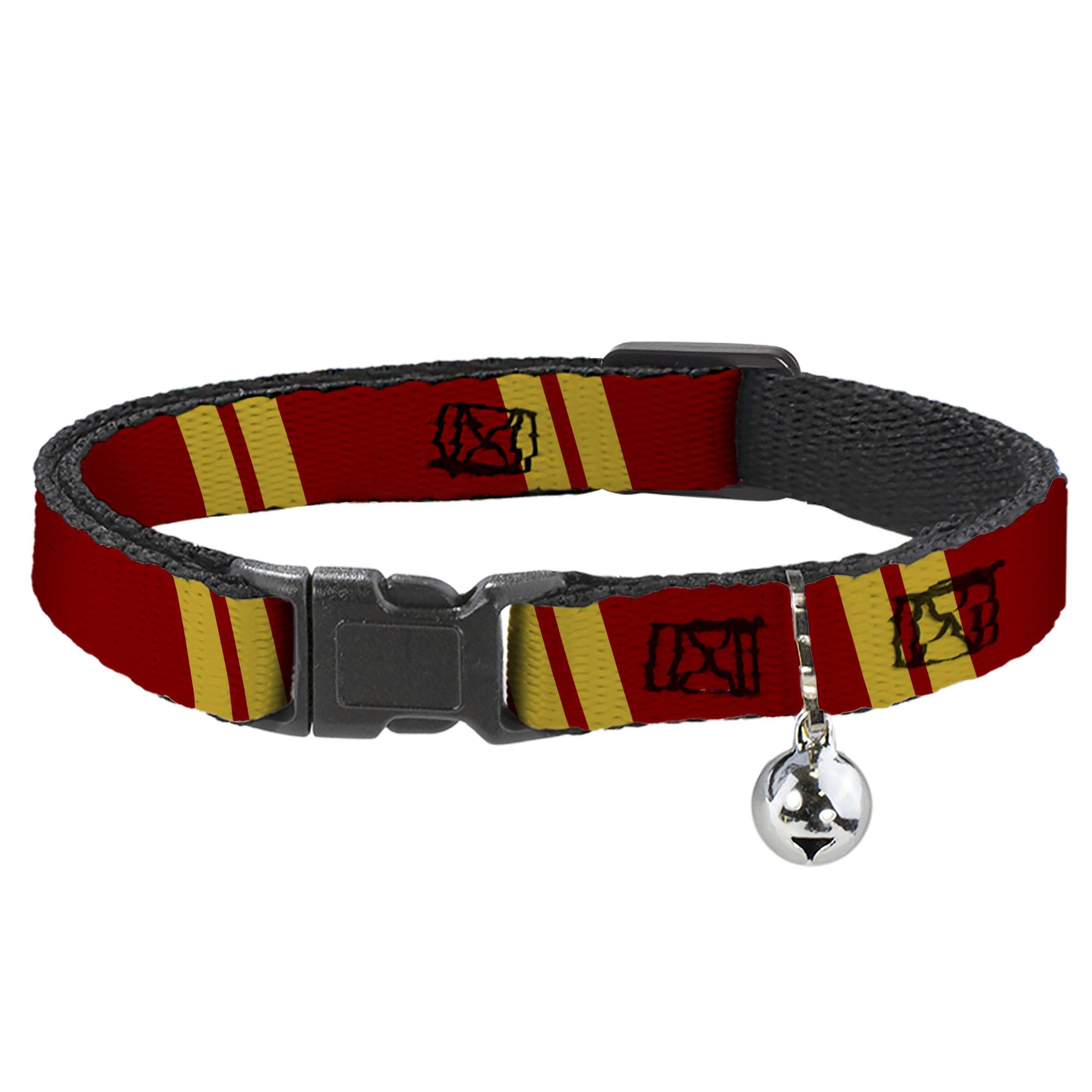 Collar para gato Buckle-Down con estampado rayado y sistema anticaídas talla mediana de 22 cm