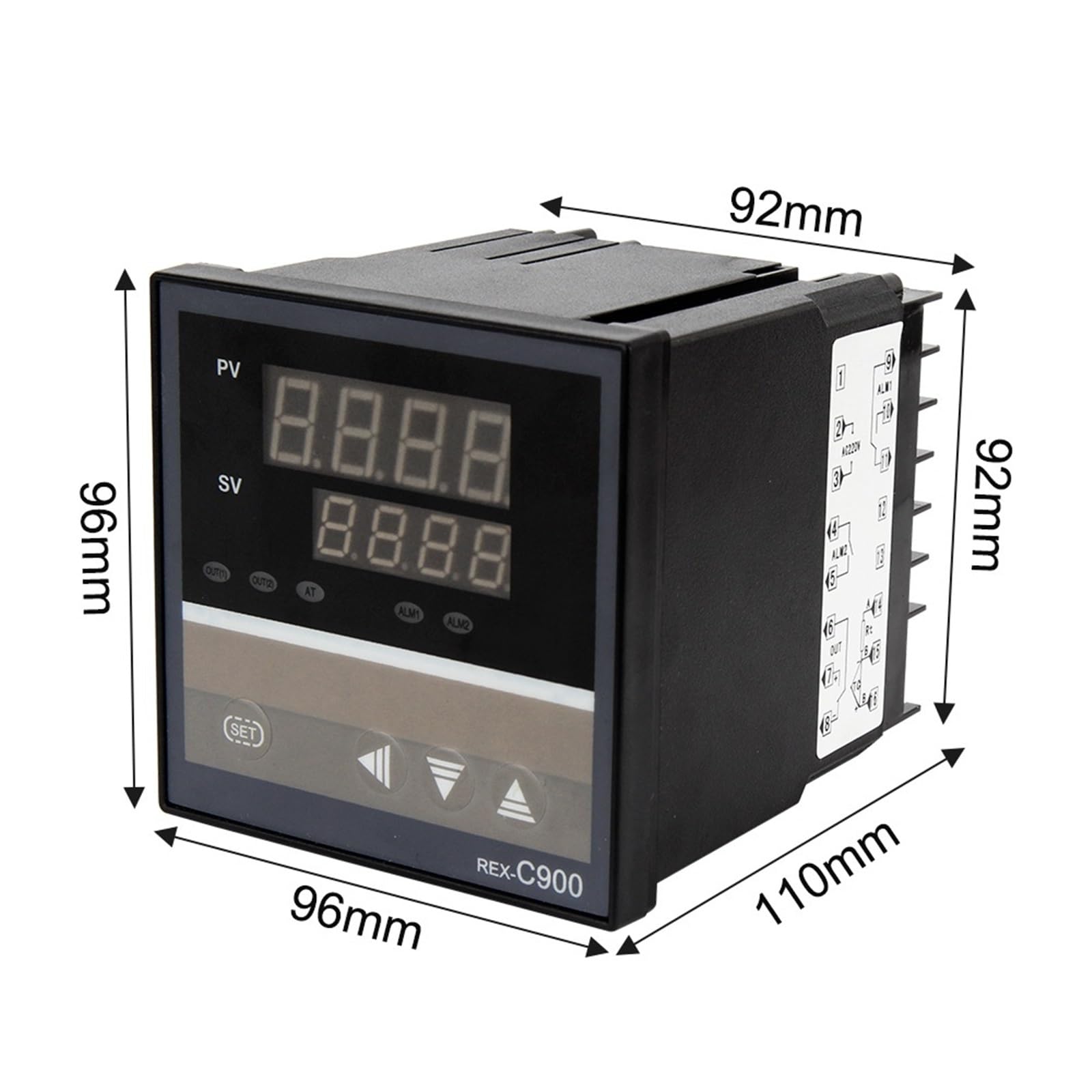 1 x 220 V Cyfrowy przemysłowy regulator temperatury PID RKC z przekaźnikiem REX-C100-C400-C700-C900 i wyjściem przekaźnikowym SSR dla termostatu (REX-C410MAN)