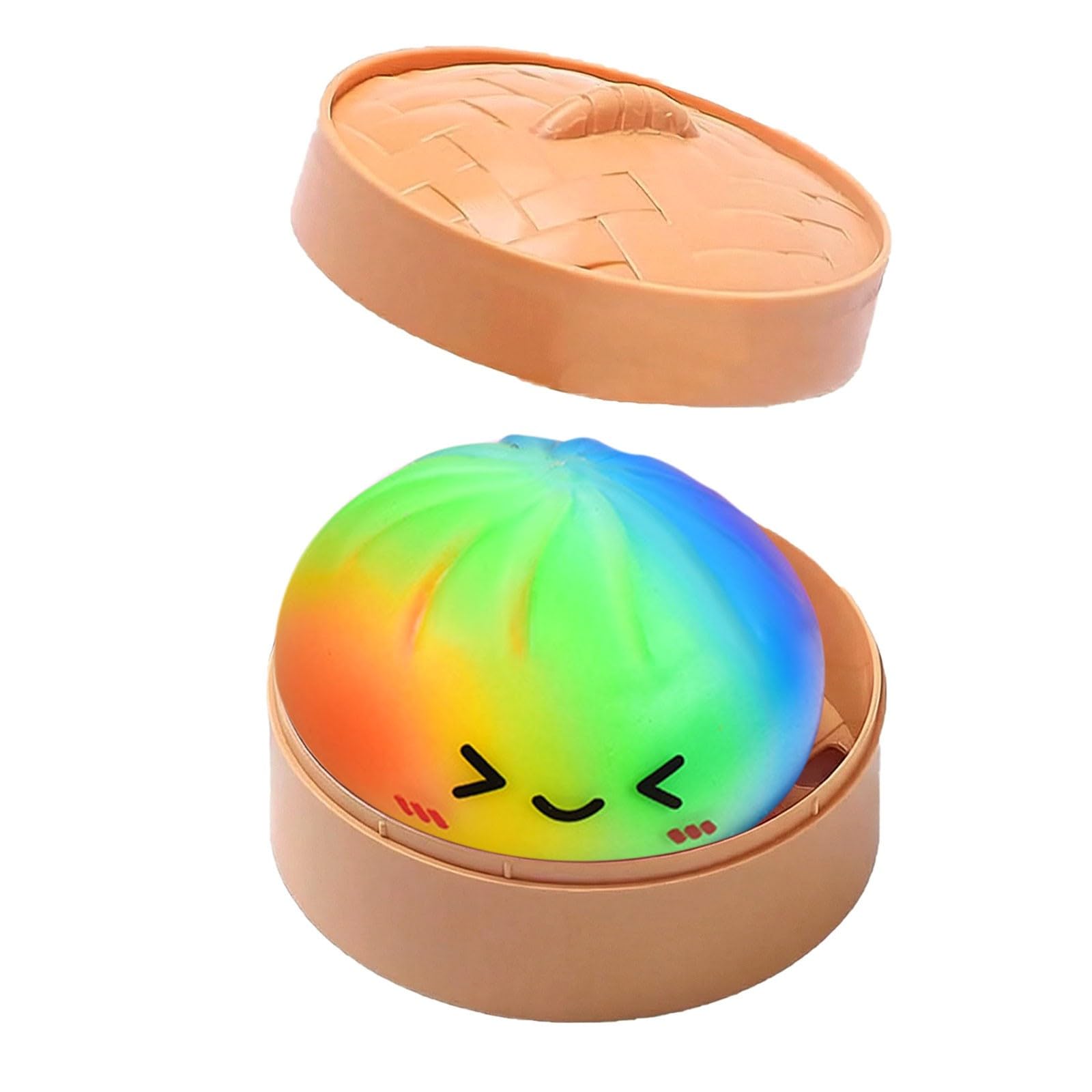 Giant Glitter Dumpling - Rainbowe Giant Squishy Dumpling Stress Toy, Cute Rainbow Dumplings Buns Bao With Steamer Box,Squishy Balls, Stress Relief Squishy Dumplings Toy (Rainbow) — image 1