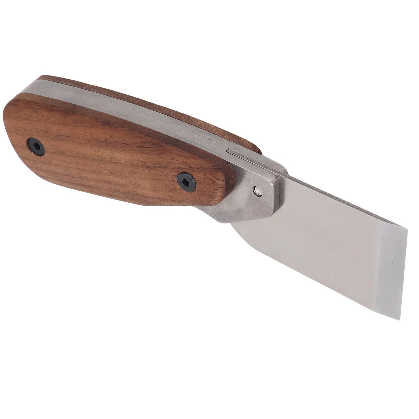 Greensen Strumento di Taglio in Pelle, Coltello Artigianale con Manico in Legno di Noce, Taglierina Scivolo Ergonomica per Funzionamento Fai - -te, Lama Acciaio Inossidabile 304 con Legno Sandalo,