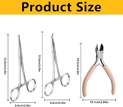 3 Pcs Locking Pliers Piercing Pliers, 12.5cm Stainless Steel Small Locking Pliers