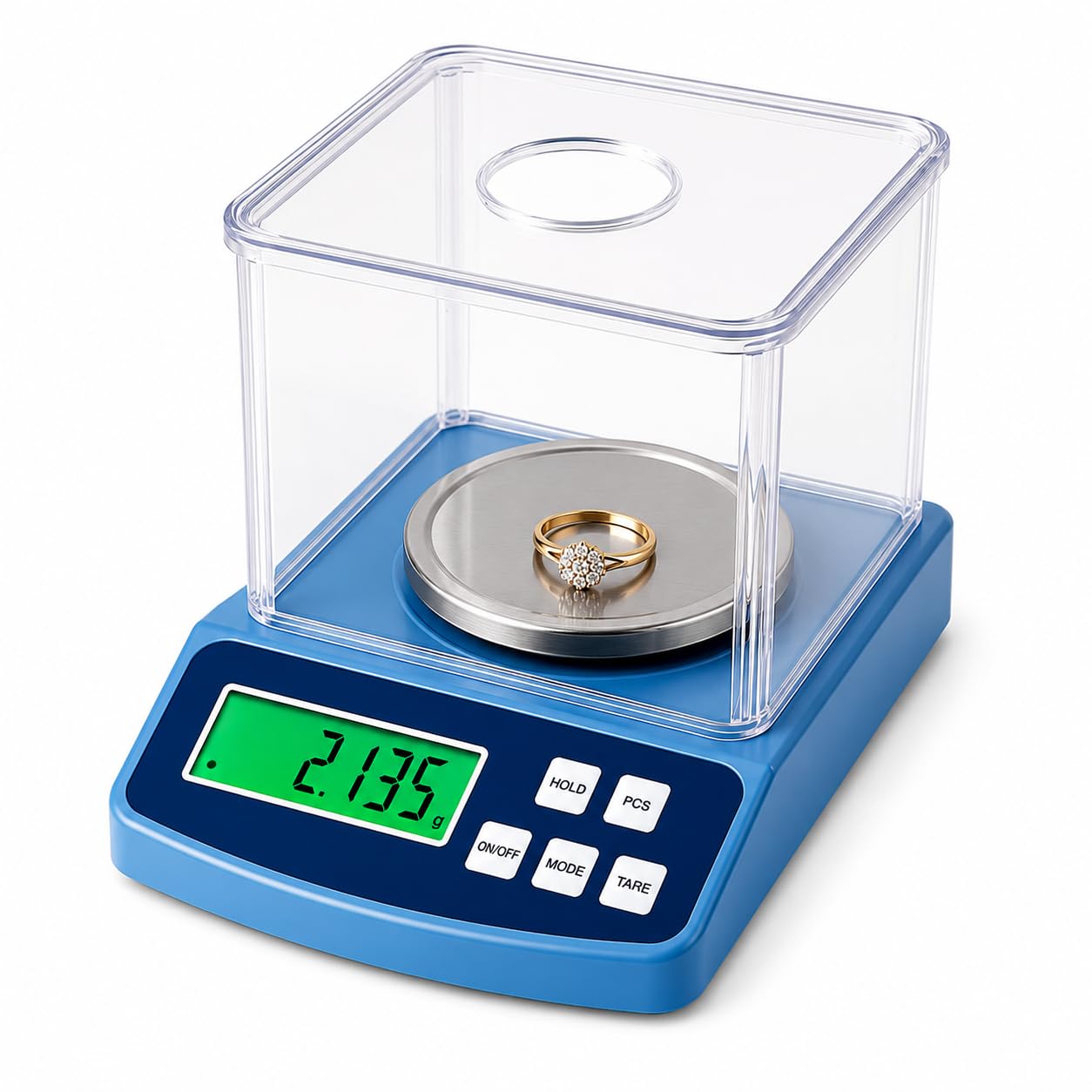 GRIPIT 600g x 0.01g Digital Precision Weighing Scale with Draft Shield, Stainless Steel Platform, LCD Display, Tare, PCS & Hold Function for Jewellery, Lab, Kitchen & Small Items-image-9