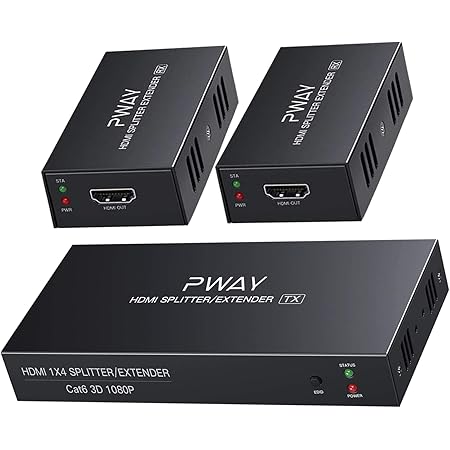VEDINDUST HDMI Splitter Extender 1 Entrée 4 Sorties 50m(165ft) Over