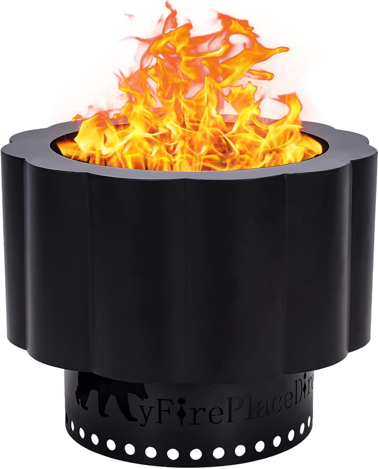 MYFIREPLACEDIRECT Smokeless Wood Pellet Fire Pit with Detachable Ash