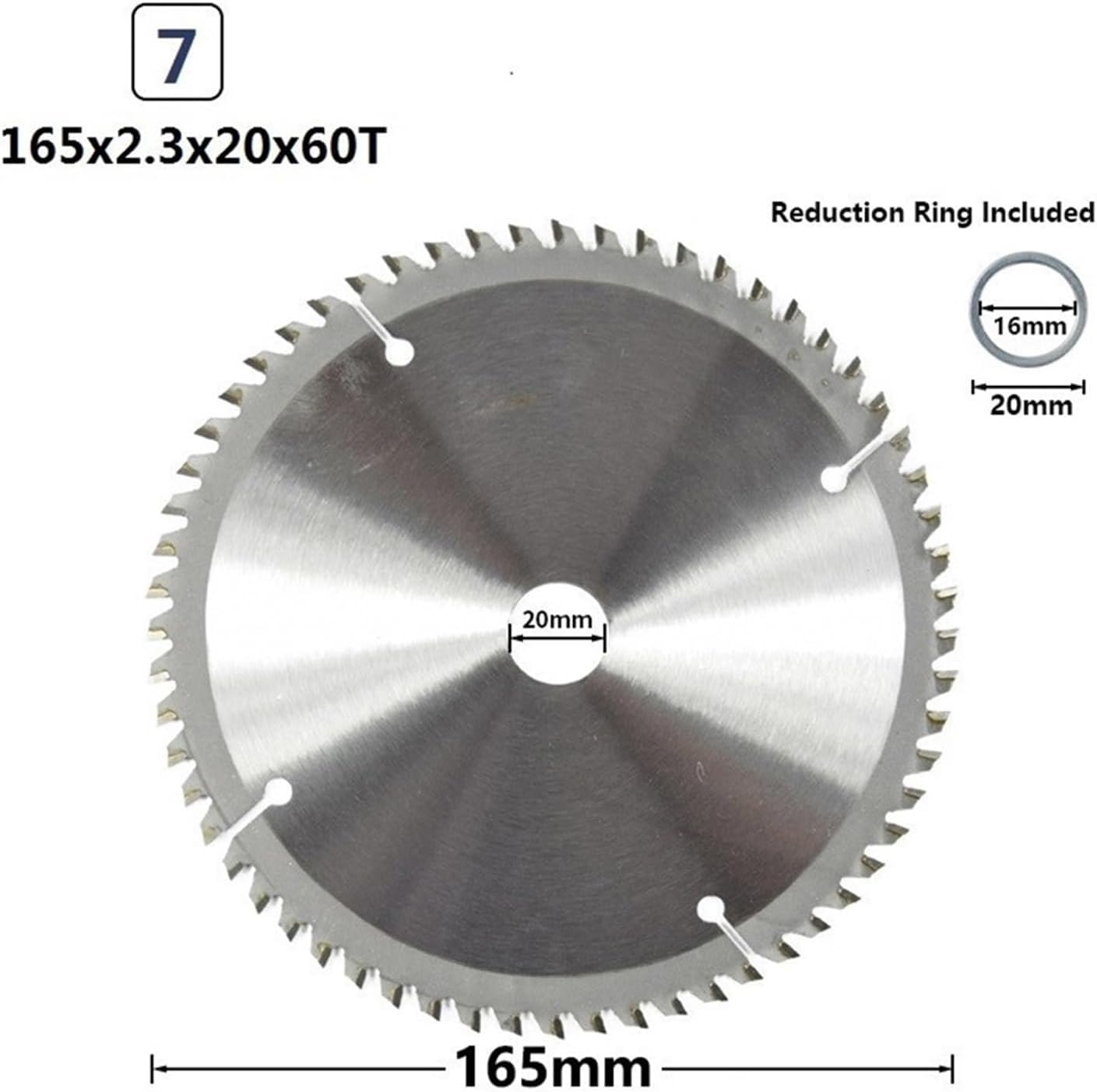 Tarcze tnące z 1 szt. TCT 160-210 mm średnica wielofunkcyjna tarcza tnąca do obróbki drewna(1pc 165x2.3x20x60t)