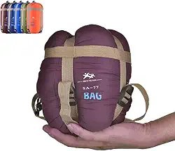Saco de dormir para clima quente – portátil, impermeável, compacto, leve, embalável para crianças, adolescentes, adultos, acampamento, mochila, caminhada, primavera, verão, outono