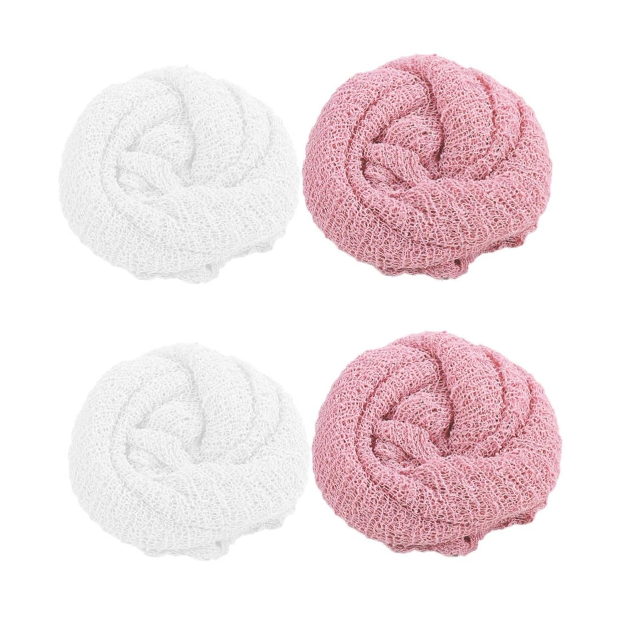 ibasenice 4piezas Envolvente para Recién Nacidos De Elástico y Transpirable para Fotografía y Uso Diario y Rosa