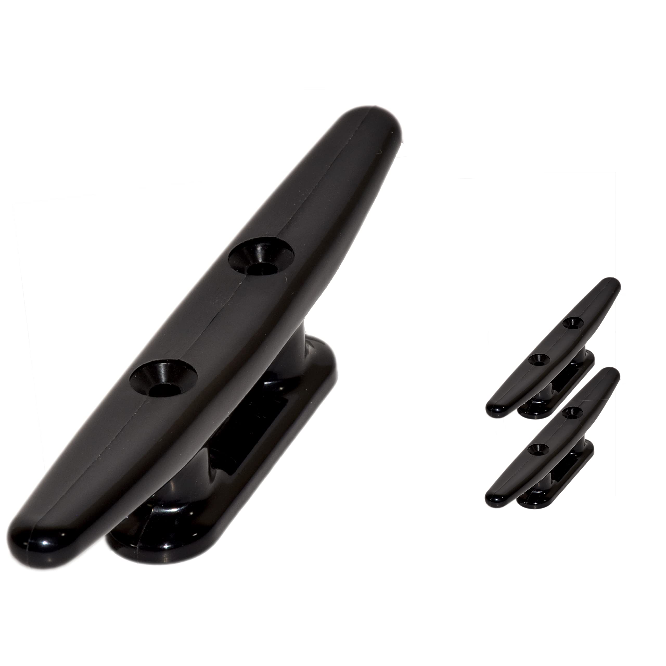 QPURO Black Nylon Boat Cleat 6 Inch - (2, 5, 10 Pack) - Rope Cleat, Kayak, Boat Dock Cleats - Ideal for Marine, Deck, Nautical Decor