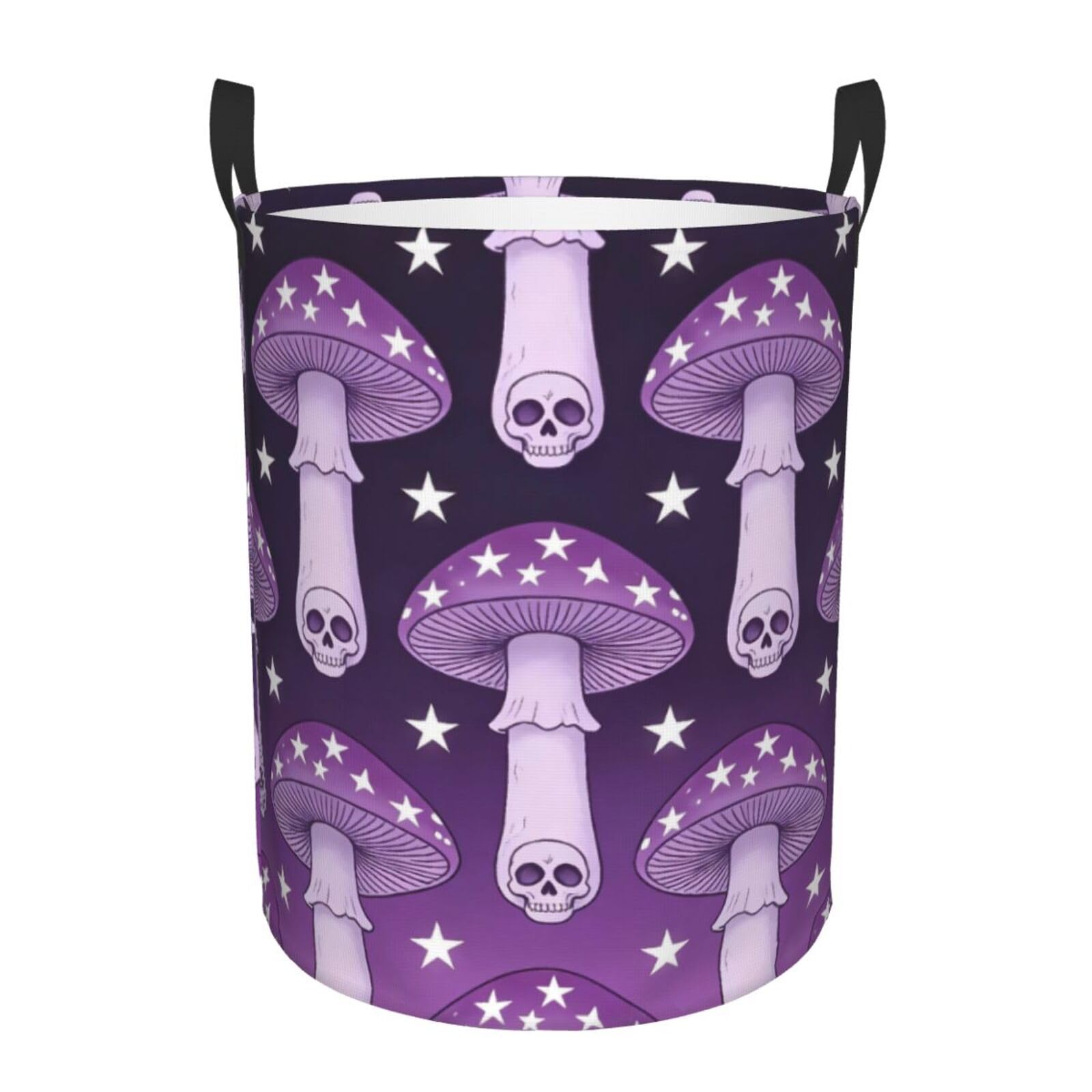 Panier à linge pliable violet à motif crâne pour optimiser l'espace