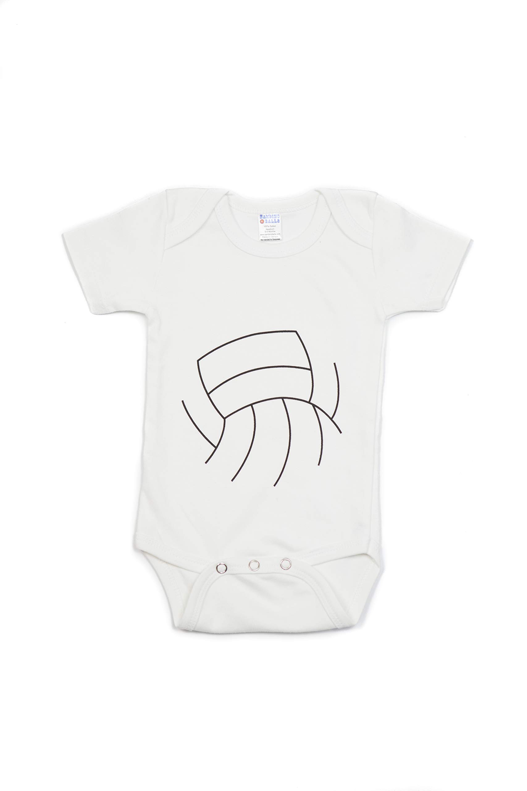 Bambino Sport White with Black Volleyball Outfits- Newborn
