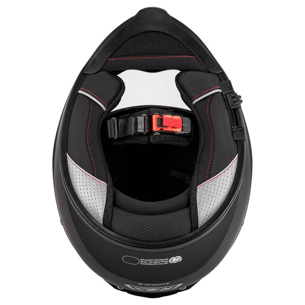 NZI Casco de Moto Integral Designed Solid Negro Mate con Gafas de Sol | Unisex Hombre y Mujer Homologado ECE 22.06