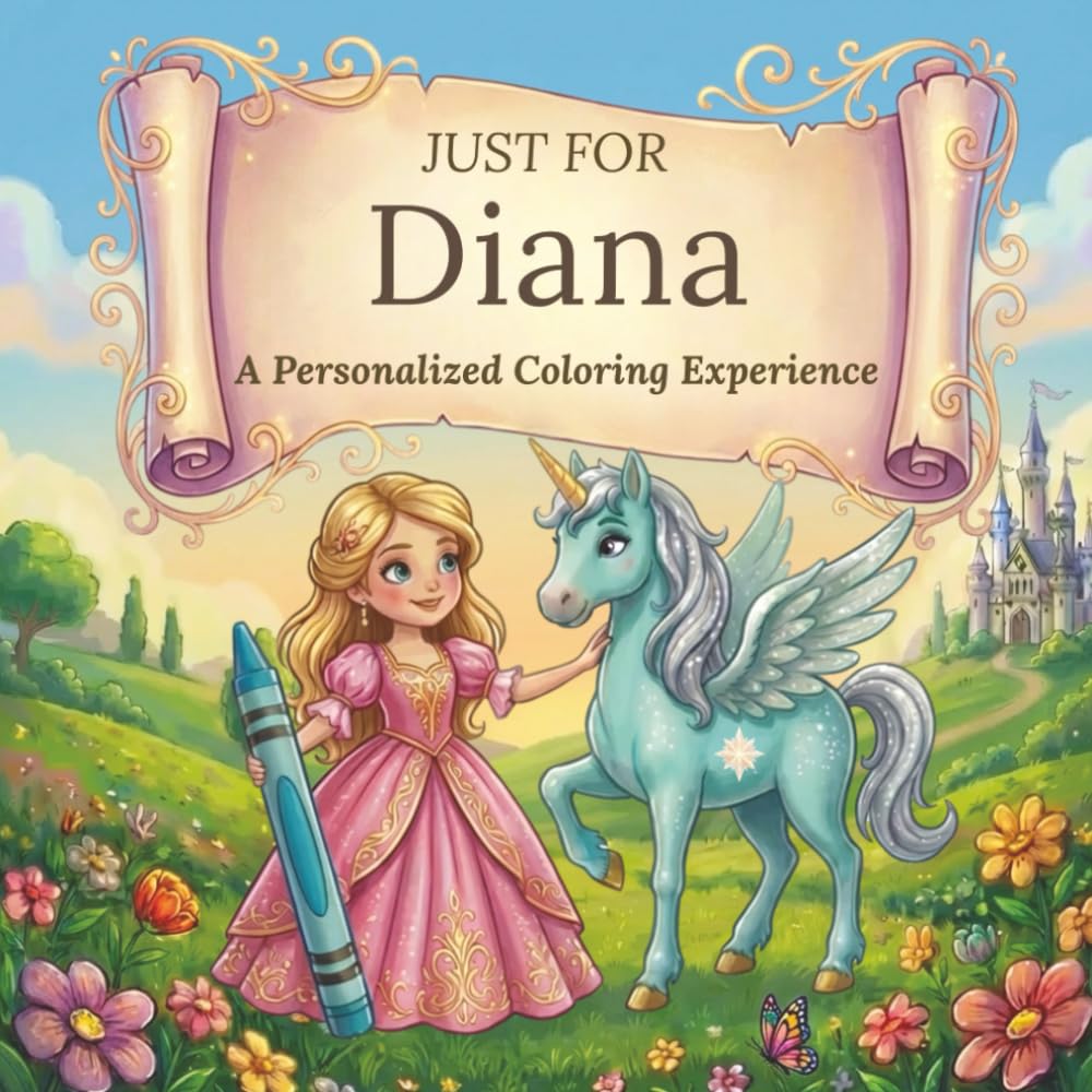 Just for Diana: A Personalized Coloring Experience: 50 total coloring pages | 28 coloring pages featuring Diana's name | 22 coloring pages themed for girls (Personalized Coloring Book Series)