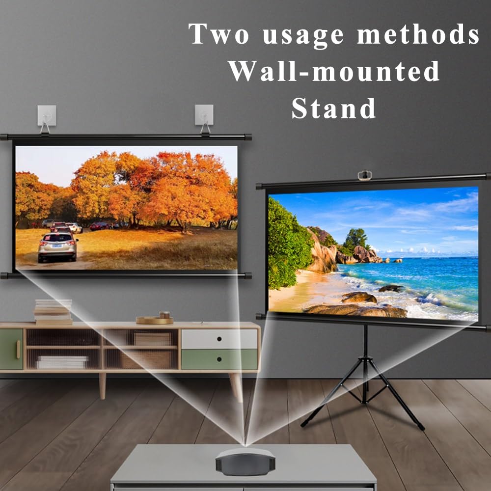 60 Pollici Schermo Per Proiettore Con Supporto 16:9 4:3 Schermo Di Proiezione Per Interno Esterno Telo Proiettore Portatile Per Festa Campeggio(60inch (16:9))