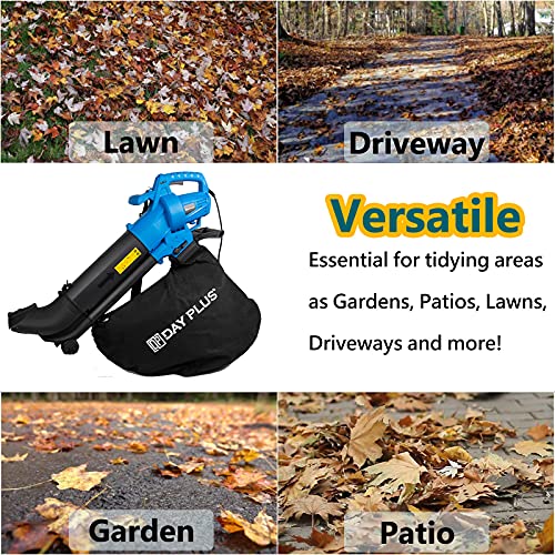 Leaf Blower Vacuum, 3500W 3 in 1 Electric Garden Blower/Vacuum Shredder with Wheels, 10m Power Corded Debris Duster with 35L Large Collection Bag, Lightweight Design -10:1 Mulching Shredding Ratio 8 Leaf Blower Vacuum, 3500W 3 in 1 Electric Garden Blower/Vacuum Shredder with Wheels, 10m Power Corded Debris Duster with 35L Large Collection Bag, Lightweight Design -10:1 Mulching Shredding Ratio - Image 8