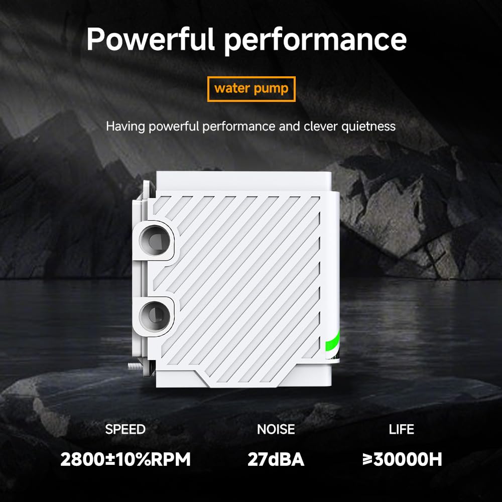 TZMRIT SR360-RS CPU Aio Water Cooling 360 mm with Temperature Display, 80 x 80 mm Jelly Design Large Cold Head, for LGA115X/1200/1700/1366/2011/2066, for AM3/AM3+/AM4/AM5 (WH)