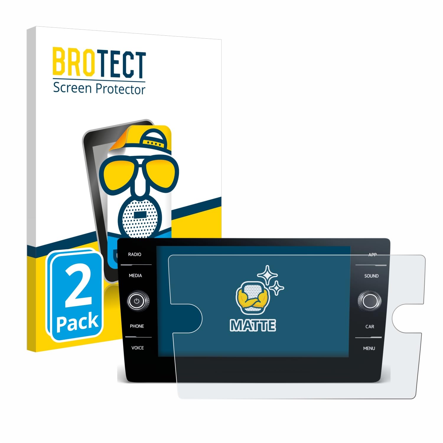 BROTECT Protection Écran Anti-Reflet Mat Pour Volkswagen Tiguan 2021 Discover Media 8 (2 Pièces) - Film Ultra Résistant