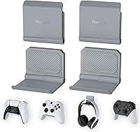Vista 9 de PlayVital FOLD Controller Holder Wall for ps5 ps4 Xbox Switch 2 Pro Headset, 2 Pack Universal Storage Organizer Gaming Controller Stand Headphone