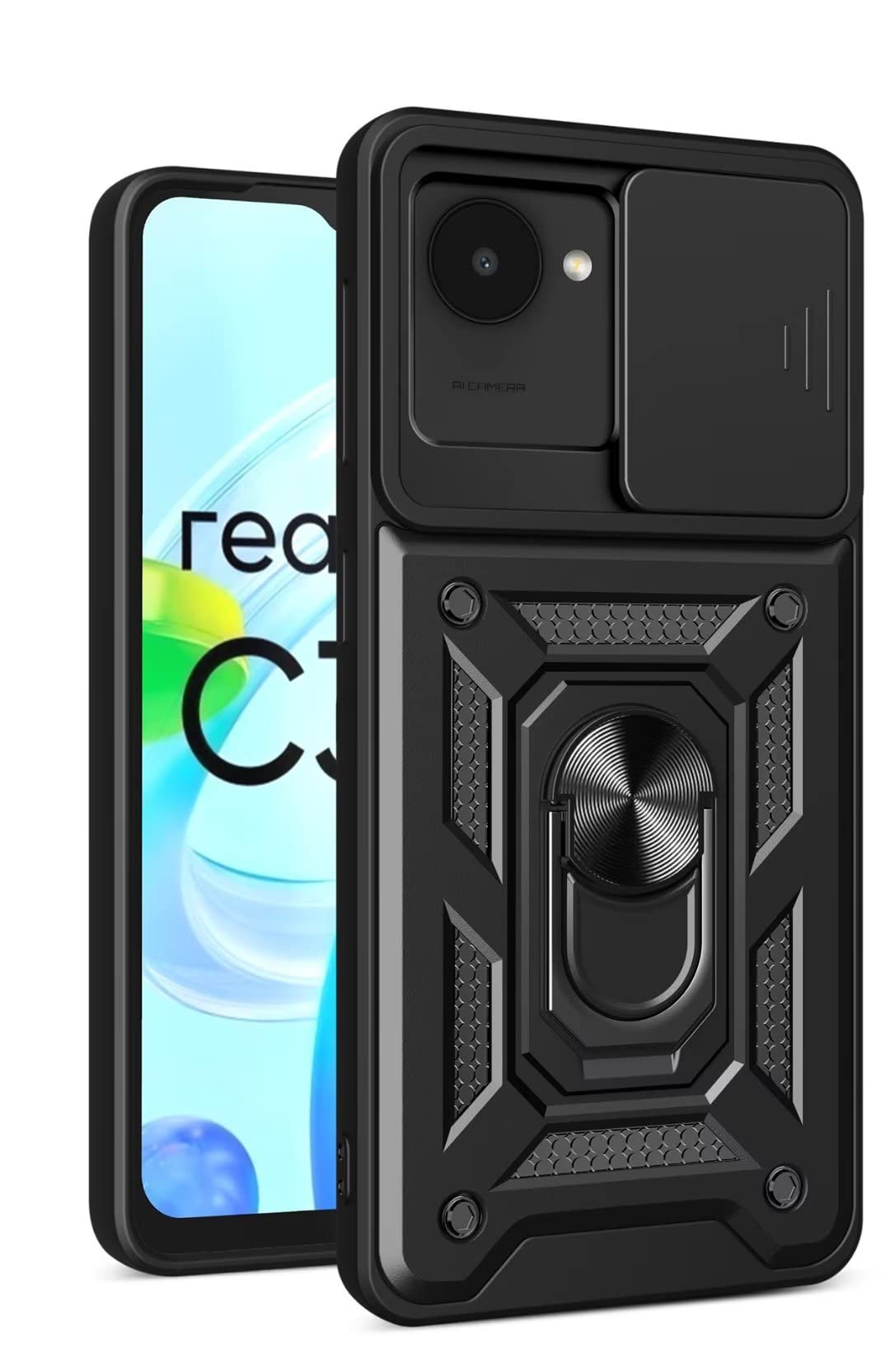 Cover Armor per Oppo Realme C30 4G, Custodia TPU+PC