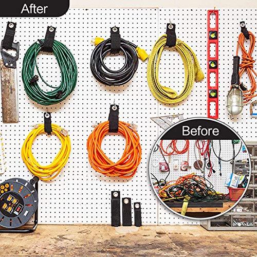 Zkptops 12PC ZHONGXING BANGDAI 12 Pack Extension Cord Holder Organizer Large 13 Inch (Unfolded) Cable Strap Wrap Heavy Duty Hoop And Loop Hanger Organizer Garage Organization And Storage thumb #4