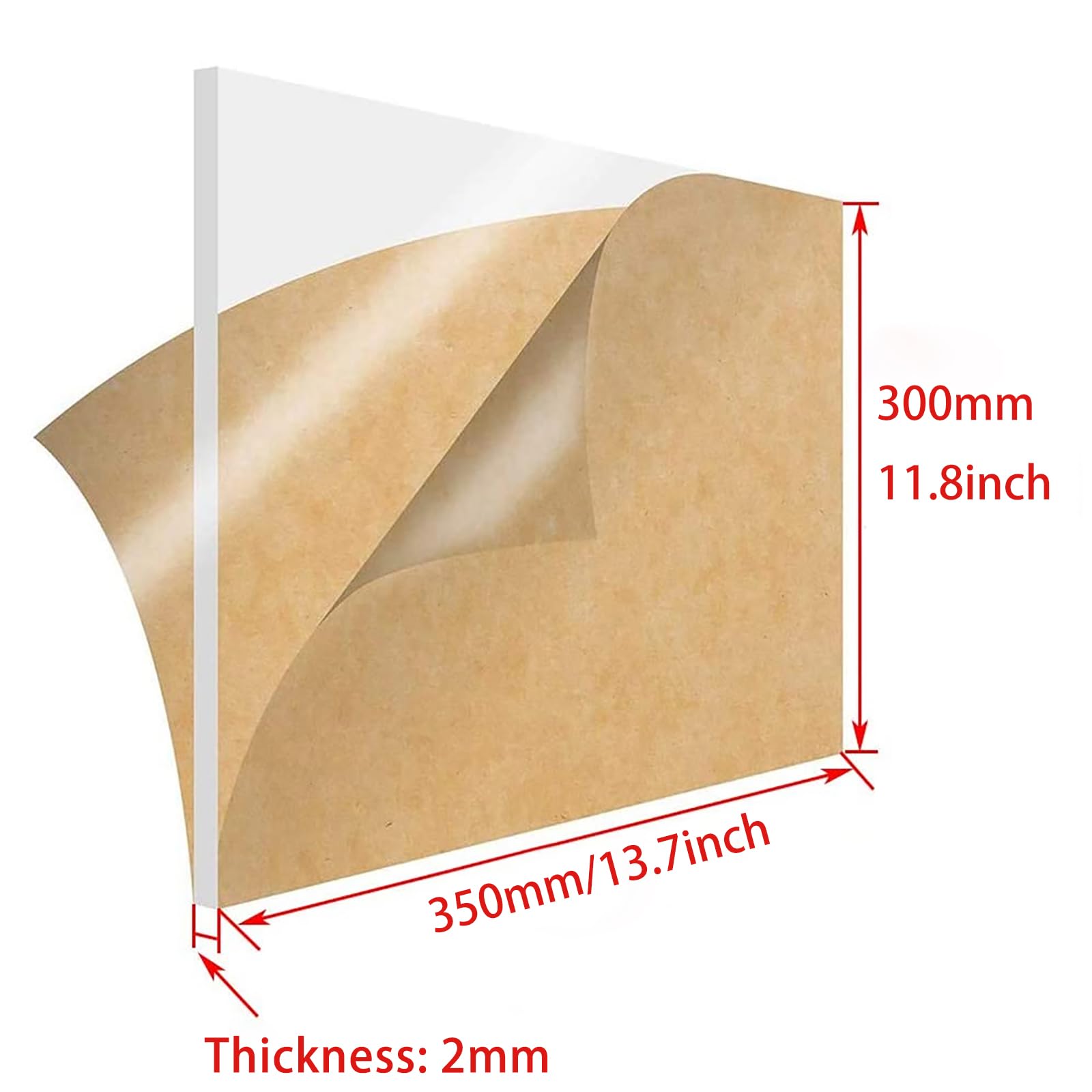 Przezroczysta płyta akrylowa, Arkusz akrylowy Przezroczysty 350 x 300 mm 2-5(Thickness: 3.0Mm)