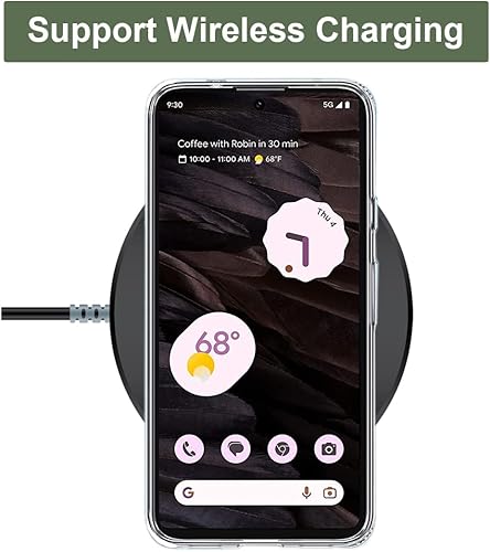 Miniatura 7 de Unov Funda transparente compatible con Pixel 7a con diseño de TPU suave, absorción de golpes, diseño delgado en relieve, cubierta trasera protectora