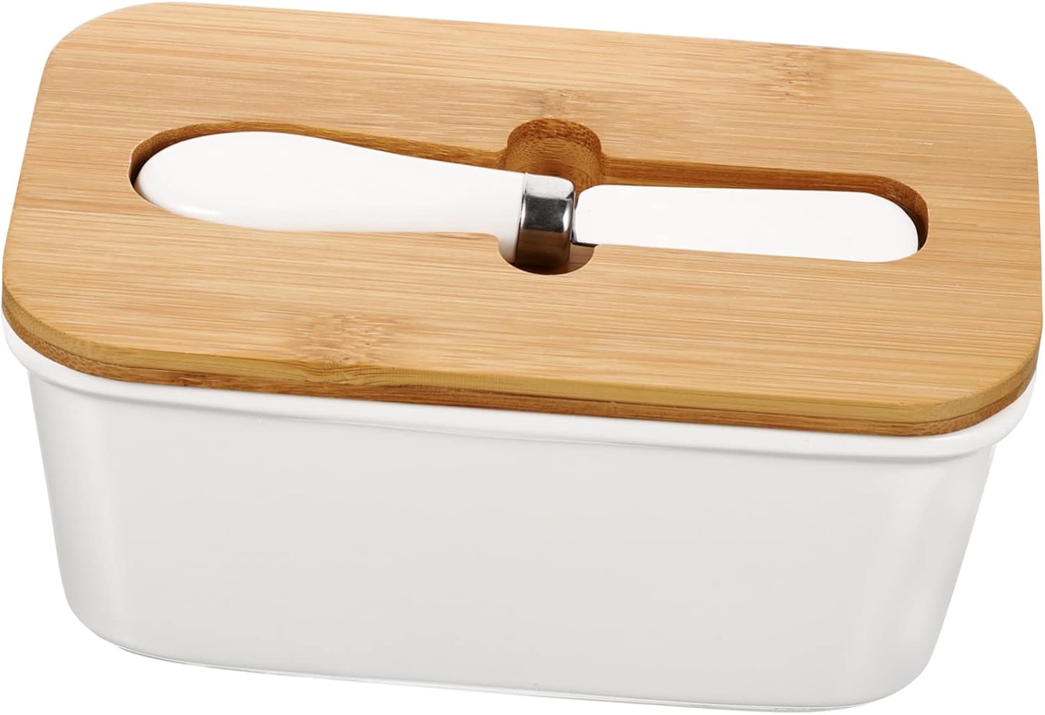 Luxshiny 1Set Ceramic Butter Dish with Lid Butter Container for Cheese Includes Cutter Elegant Design for Everyday Use Keeps Butter Fresh Refrigerator