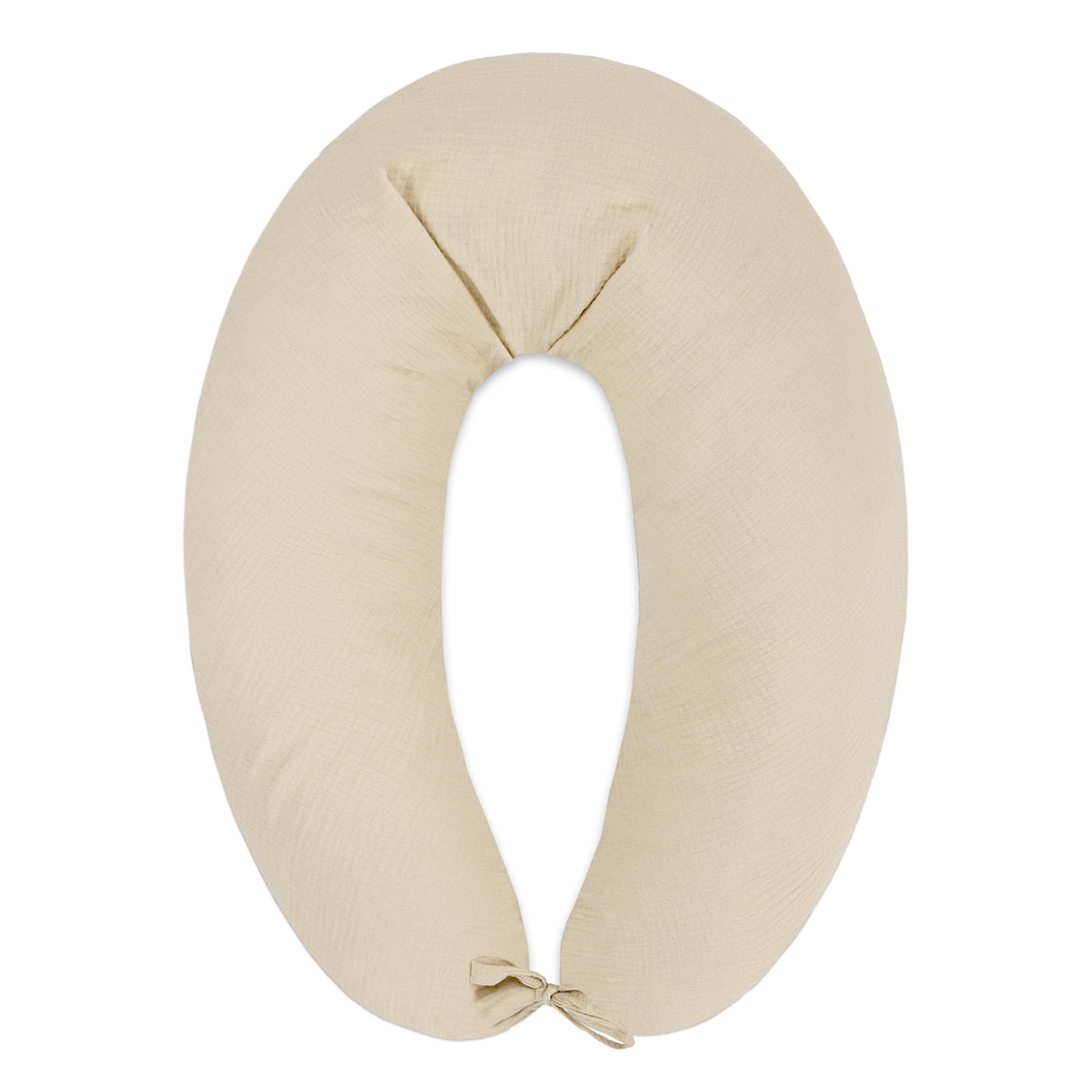 Totsy Baby Coussin de Soutien 190 cm Coussin de positionnement Adulte – Long Coussin de Relaxation pour Lire et s'adosser soutient Le Dos et Les Jambes Housse Amovible Zip Beige Oeko-Tex