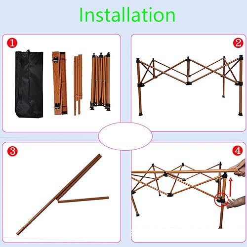 Miniatura 7 de Mesa plegable portátil de altura ajustable ligera, con bolsa de transporte para cocinar al aire libre, picnic, campamento, barco, viajes (tamaño