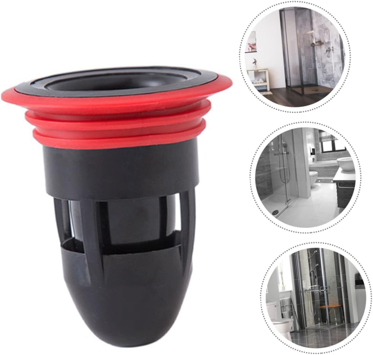 4pcs Floor Drain Core Sealing Plug for Drain Hose Drain Guard Backflow Preventer Drain Tube Plug Bathtub Stoppers Drain Plug Toilet Sink Silicone Drain Stopper Floor Filter White (Color : Black)