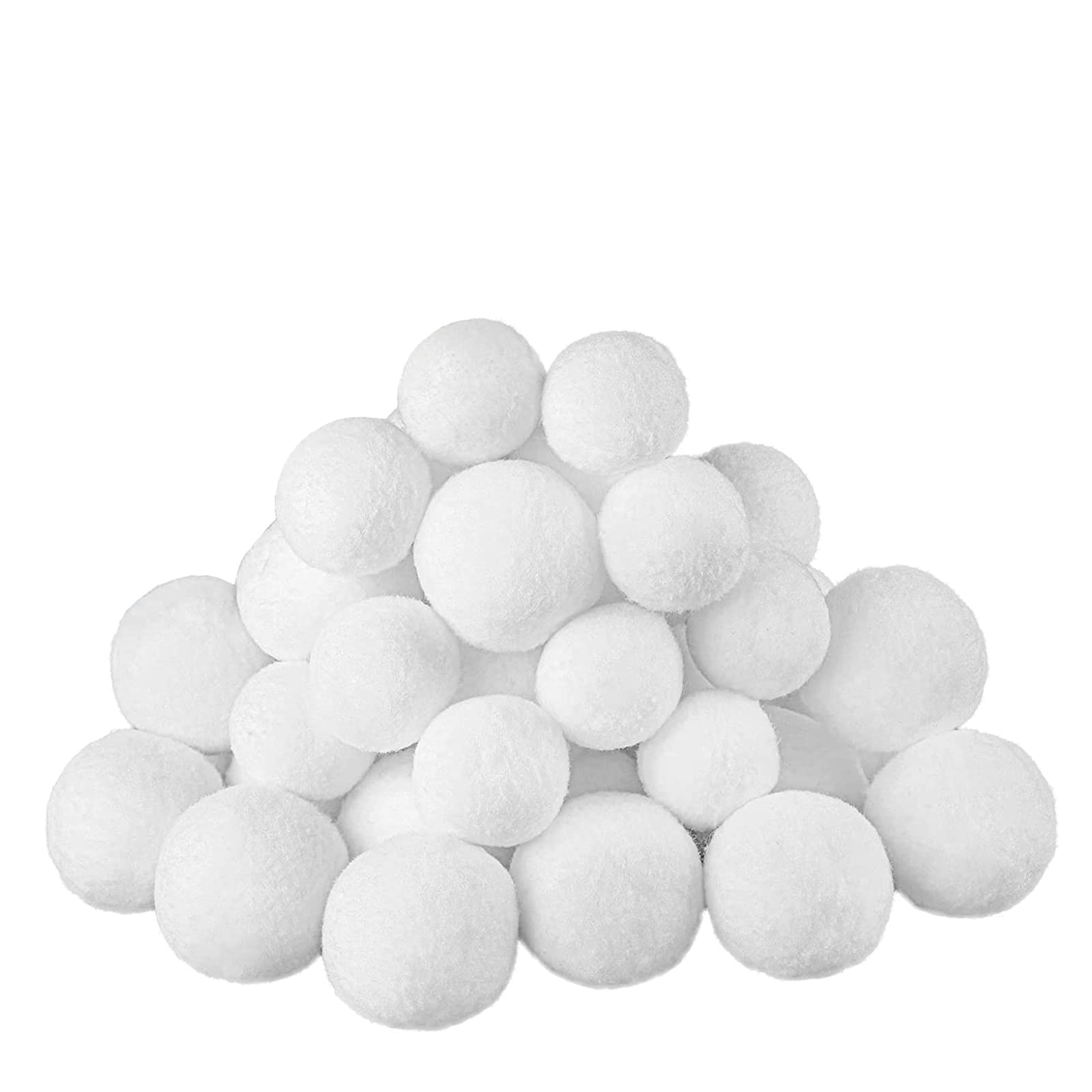 Pack of 36 Artificial Snowballs for Indoor Snowball Fights, White Plush Snowball for Hanging, Soft Plush Balls, Artificial Snow for Snow Battle for Winter Christmas Decoration