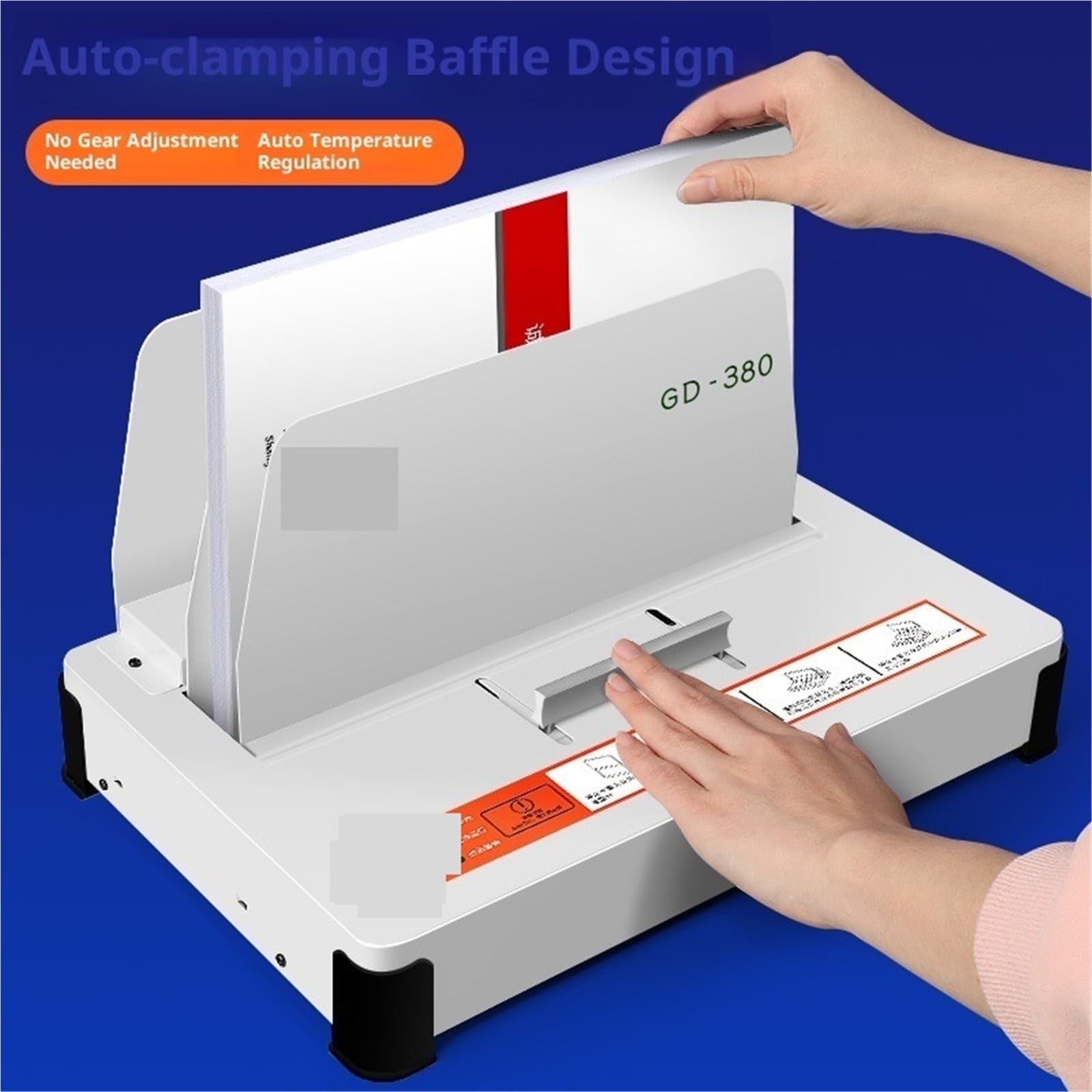 Rilegatrice, GD380 Colla A Caldo Rilegatrice Documenti Contrattuali Busta Per Libri A4 Rilegatura Automatica 100w per fai da te, ufficio, casa, organizzazione dei documenti