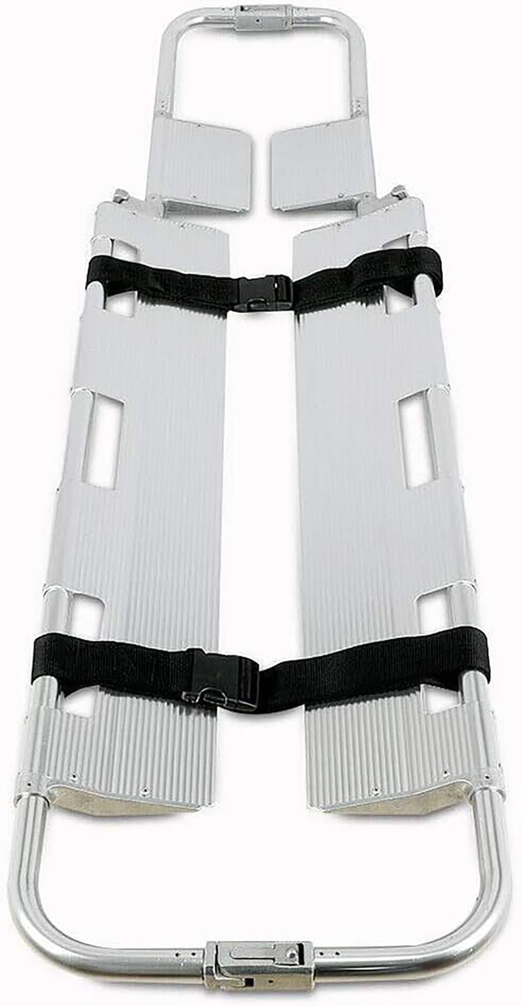 SGKOMN Foldable Aluminum Scoop Emergency Stretcher, Medical Emergency Stretcher, Portable Adjustable Length Travel Size Patient Transport Medical Stretcher
