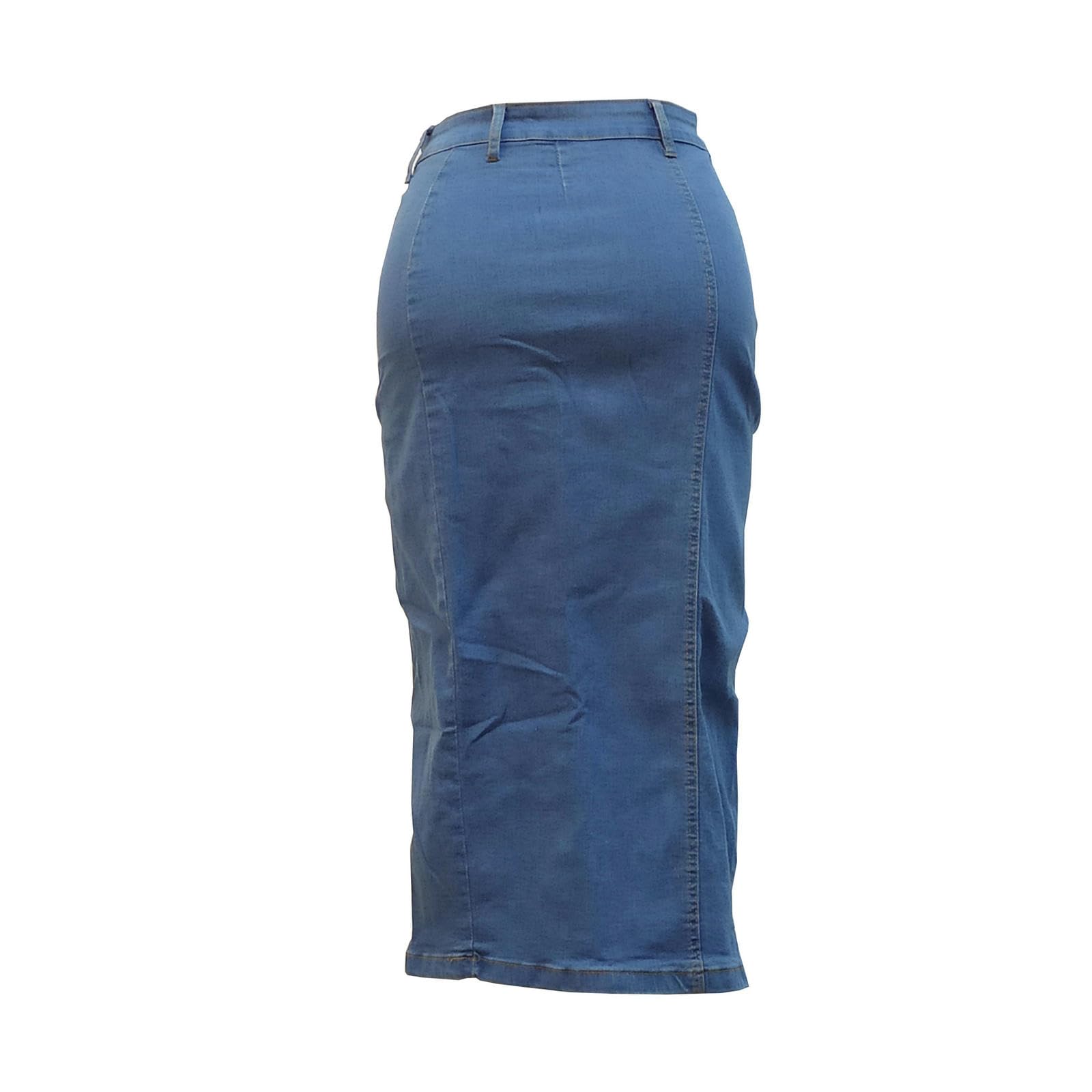 Falda Vaquera Femenina Informal con Botones, Pantalones para niñas, Ropa de Calle para Mujer, Faldas Midi de Jean para mujer-4-S