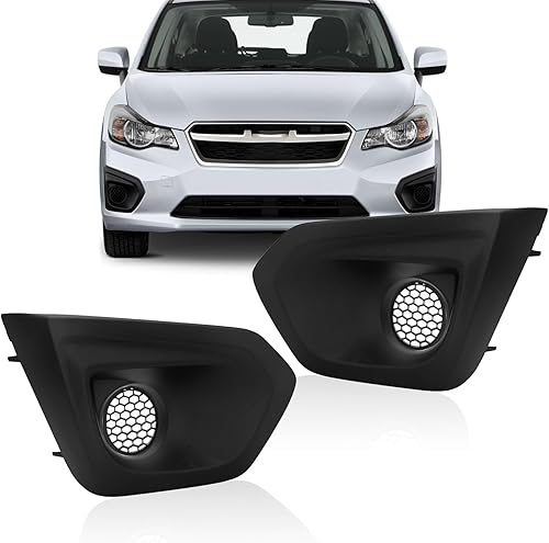 Miniatura 7 de Cubierta de luz antiniebla compatible con Subaru Impreza 2012 2013 2014 negro parachoques delantero antiniebla cubiertas derecha lado pasajero