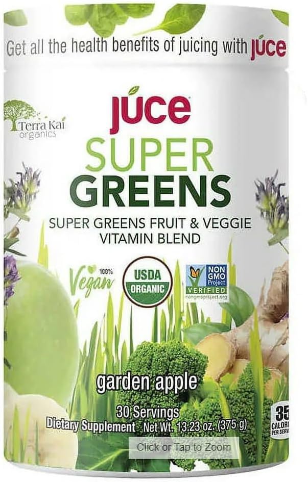 Terra-Kai Organics Juce Super Fruit and Veggie Blend Drink, 13.2-Ounce Garden Apple, 30 Servings (Pack 1)