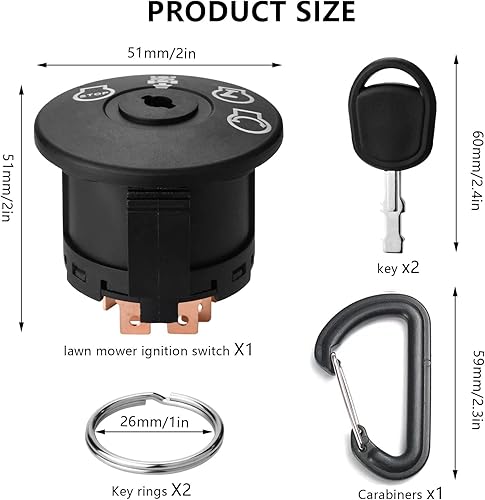 Miniatura 5 de Lawn Mowers Tractor Ignition Switch 4 Position Compatible with Husqvarna, Craftsman, Delta, Poulan,MPN,AYP, Ariens, MTD, Snapper,