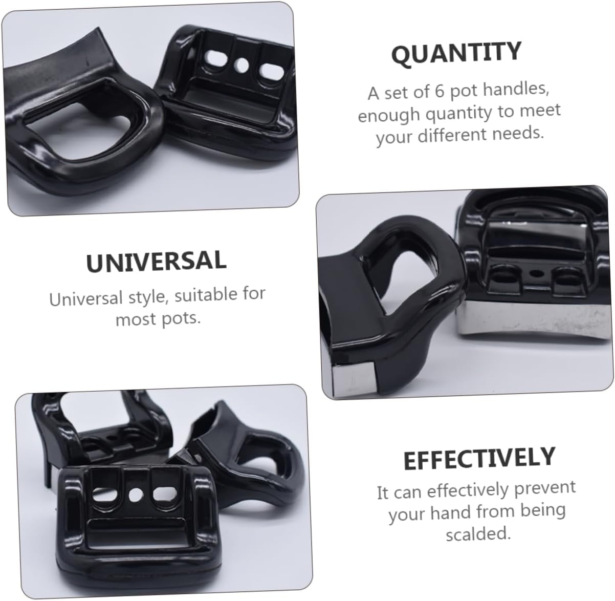 6pcs Pot Handles for Cookware Heat-resistant Scald Grip for Stockpots Steamers Pressure Cookers Safe Easy to Install Kitchen Essential